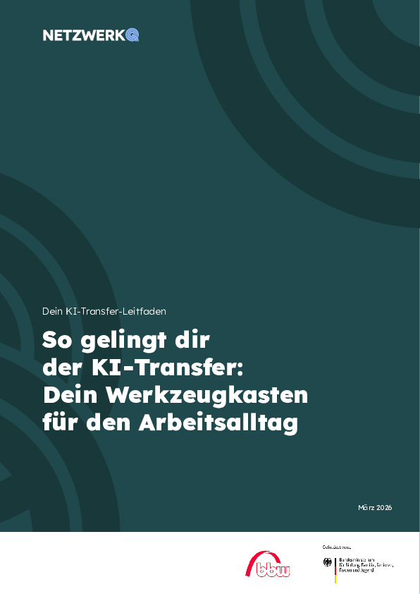 Das Deckblatt eines Leitfadens