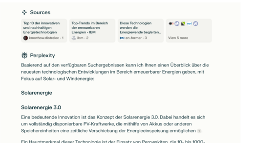 Der Inhalt beschreibt verschiedene technologische Entwicklungen im Bereich erneuerbarer Energien, mit einem Schwerpunkt auf Solar- und Windenergie. Besonders hervorgehoben wird das Konzept der Solaranlage 3.0 und deren Innovationen zur Verbesserung der Energieeffizienz und Speicherung.